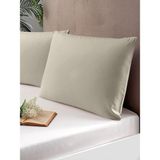Pierre Cardin 2'Li Pamuk Saten Yastık Kılıfı Bej - 50 x 70