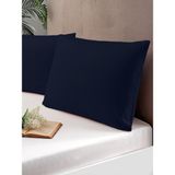 Pierre Cardin 2'Li Pamuk Saten Yastık Kılıfı Lacivert - 50 x 70