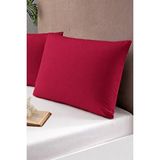 Pierre Cardin 2'li Pamuk Saten Yastık Kılıfı Redberry Bordo