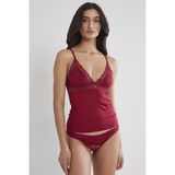 Pierre Cardin 367 Dantelli Penye Kaşkorse Bordo Kadın Atlet Külot Set