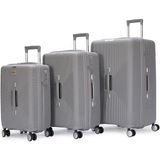 Pierre Cardin 3'lü Set %100 Polipropilen Valiz Gri 04PC7080 - Valiz&Seyahat>Valiz Setleri>3'lü Valiz Seti