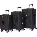 Pierre Cardin 3'lü Set %100 Polipropilen Valiz Siyah 04PC7080