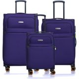 Pierre Cardin 3'lü Valiz Seti Lüx Kumaş Valiz Mor 04pc6000