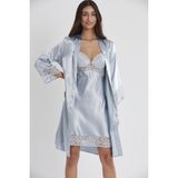 Pierre Cardin 4075 Mist 2'li Balensiz Kaplı Gecelik Sabahlık