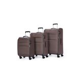 Pierre Cardin 4200 3'LÜ SET Ultra Light Hafif Lüx Kumaş Tekerlekli Valiz ANTRESİT