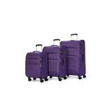 Pierre Cardin 4200 3'lü Set Ultra Light Hafif Lüx Kumaş Tekerlekli Valiz - Mor