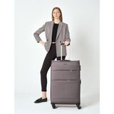 Pierre Cardin 4200 Büyük Boy Ultra Light Hafif Lüx Kumaş Tekerlekli Valiz - Antrasit