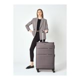Pierre Cardin 4200 BÜYÜK BOY Ultra Light Hafif Lüx Kumaş Tekerlekli Valiz ANTRESİT