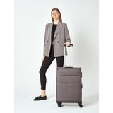 Pierre Cardin 4200 Orta Boy Ultra Light Hafif Lüx Kumaş Tekerlekli Valiz - Antrasit