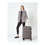 Pierre Cardin 4200 ORTA BOY Ultra Light Hafif Lüx Kumaş Tekerlekli Valiz ANTRESİT