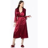 Pierre Cardin 4370 Kadın Saten Gecelik Sabahlık Takım-Bordo