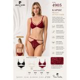 Pierre Cardin 4905 Kapsız Bralet Sütyen Takımı, Bordo, 90B Beden