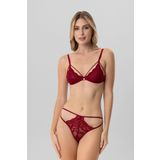 Pierre Cardin 4905 Kapsız Bralet Sütyen Takımı, Bordo, 90B Beden