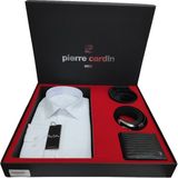Pierre Cardin 4'lü Set Gömlek, Kemer, Cüzdan ve Kravat Damat Bohcası - XL - Beyaz
