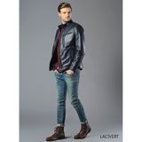 Pierre Cardin 50 Lacivert Deri Erkek Mont