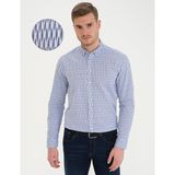 Pierre Cardin 50233043-VR033 Lacivert Desenli Erkek Gömlek