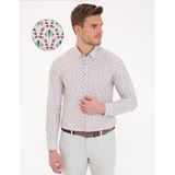Pierre Cardin 50235100-VR054 Yeşil Desenli Erkek Gömlek