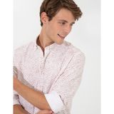 Pierre Cardin 50248488-VR002 Açık Kahverengi Desenli Erkek Gömlek