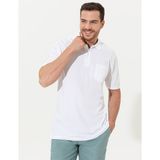 Pierre Cardin 50250209-VR013 Beyaz Regular Fit Polo Yaka Erkek Tişört
