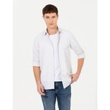 Pierre Cardin 50252477-VR001 Açık Gri Desenli Erkek Gömlek