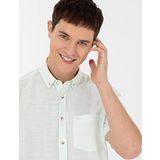 Pierre Cardin 50255247-VR054 Yeşil Kısa Kollu Erkek Gömlek