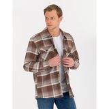 Pierre Cardin 50259478-VR029 Kahverengi Desenli Erkek Gömlek