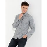 Pierre Cardin 50259533-VR036 Mavi Slim Fit Uzun Kollu Erkek Gömlek