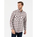 Pierre Cardin 50261755-VR014 Bordo Desenli Erkek Gömlek