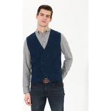 Pierre Cardin 50263176-VR120 Lacivert Melanj Triko Erkek Yelek