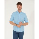 Pierre Cardin 50265119-VR007 Aqua Desenli Erkek Gömlek