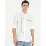 Pierre Cardin 50265593-VR007 Aqua Desenli Erkek Gömlek