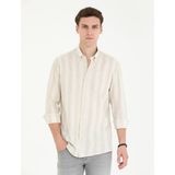 Pierre Cardin 50265625-VR011 Bej Erkek Gömlek