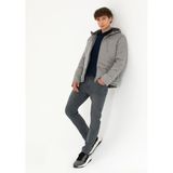 Pierre Cardin 50272959-VR086 - Gri Melanj Kapüşonlu Dolgulu Spor Erkek Mont
