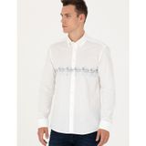 Pierre Cardin 50274037-VR032 Koyu Mavi Desenli Erkek Gömlek