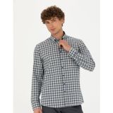 Pierre Cardin 50274597-VR033 Lacivert Desenli Erkek Gömlek