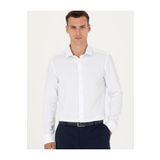 Pierre Cardin 50275511-VR013 Beyaz Desenli Erkek Gömlek