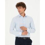 Pierre Cardin 50275517-VR003 Açık Mavi Desenli Erkek Gömlek