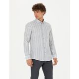 Pierre Cardin 50275620-VR036 Mavi Desenli Erkek Gömlek