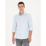 Pierre Cardin 50275684-VR003 Açık Mavi Desenli Erkek Gömlek