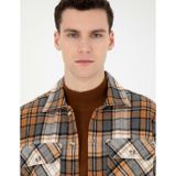 Pierre Cardin 50275763-VR002 Açık Kahverengi Desenli Erkek Gömlek