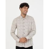Pierre Cardin 50276009-VR011 Bej Desenli Erkek Gömlek