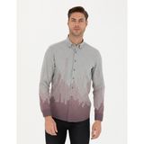 Pierre Cardin 50276366-VR014 Bordo Desenli Erkek Gömlek