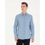 Pierre Cardin 50276553-VR036 Mavi Desenli Erkek Gömlek