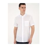 Pierre Cardin 50284267-VR013 Beyaz Kısa Kollu Erkek Gömlek