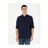 Pierre Cardin 50284592-VR033 Lacivert Desenli Erkek Gömlek