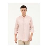 Pierre Cardin 50284872-VR078 Açık Pembe Desenli Erkek Gömlek