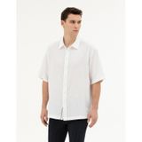 Pierre Cardin 50285530-VR013 Beyaz Desenli Erkek Gömlek
