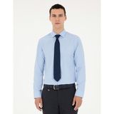 Pierre Cardin 50285562-VR036 Mavi Slim Fit Uzun Kollu Basic Erkek Gömlek