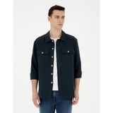 Pierre Cardin 50287504-VR033 Lacivert Desenli Erkek Gömlek