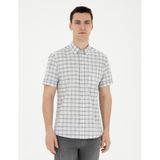 Pierre Cardin 50288566-VR024 Gri Kısa Kollu Erkek Gömlek